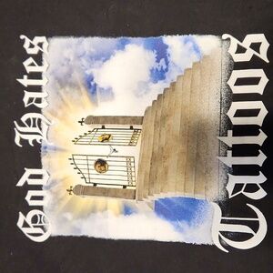 Black Graphic God Hates Tatoos T-Shirt XL